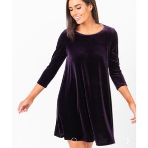 Agnes & Dora Velvet Swing Tunic Deep Purple